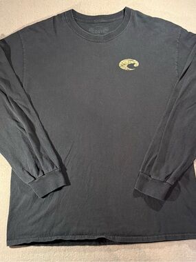 Costa Men’s Long Sleeve Dark Blue Tee with Camouflage Chest Logo